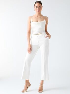 Marciano Elegant White High-Waist Wide-Leg Chino Pants - Size L